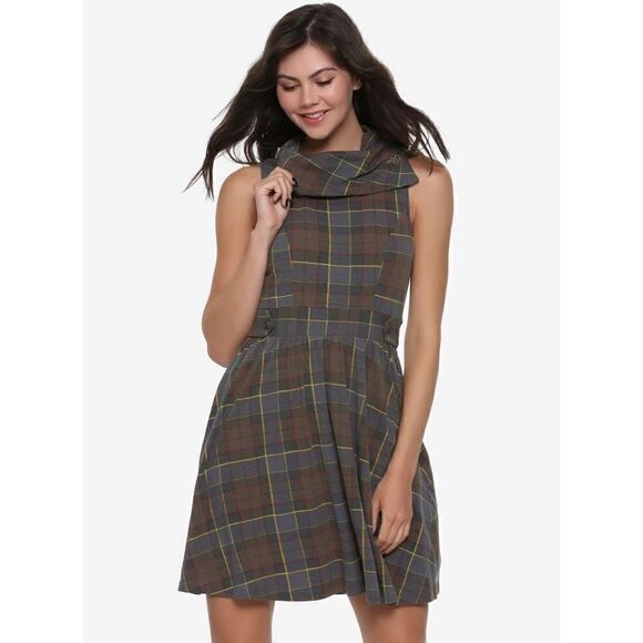 Outlander Fraser Tartan Cowl Neck Dress (Sz XS) - Picture 1 of 8